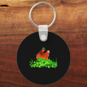 Chicken St Patricks Day Chicken Lover Irish Shamro Sleutelhanger (Voorkant)