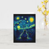 Chicken Starry Funny Night Van Gogh Farm Lover Gir Kaart (Gele Bloem)