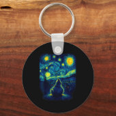 Chicken Starry Funny Night Van Gogh Farm Lover Gir Sleutelhanger (Voorkant)