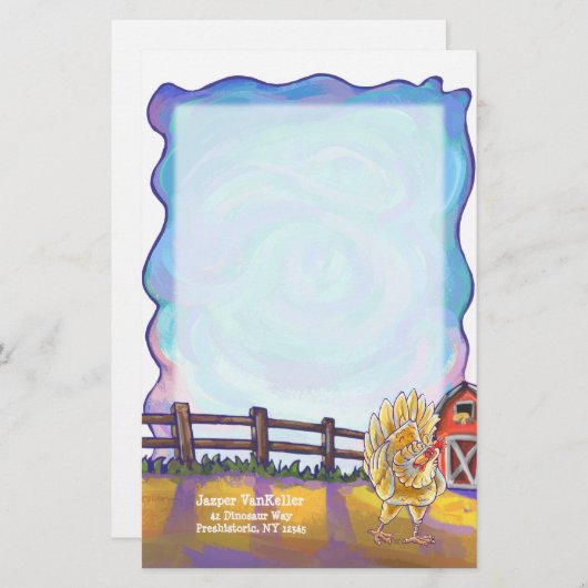 Chicken Stationery Briefpapier (Voorkant / Achterkant)