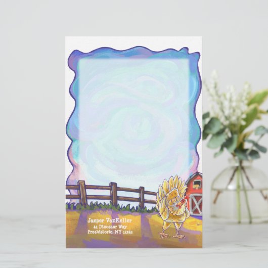Chicken Stationery Briefpapier (Staand voorkant)