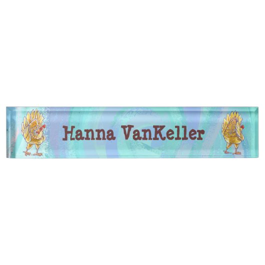 Chicken Stationery Naambordje (Voorkant)