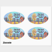 Chicken Stationery Ovale Sticker (Vel)