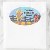 Chicken Stationery Ovale Sticker (Tas)