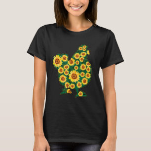Chicken Sunflower Girl Women Farmer Dierenvriend T-shirt