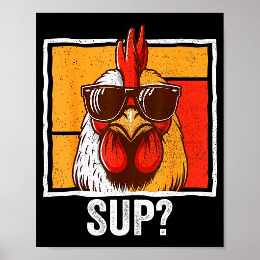 Chicken Sungles Animal Farm Funny For Farmer Men W Poster (Voorkant)