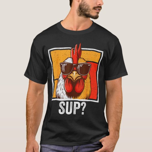 Chicken Sungles Animal Farm Funny For Farmer Men W T-shirt (Voorkant)