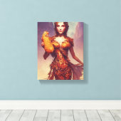 Chicken Tendies Goddess Canvas Afdruk (Insitu (Houten vloer))