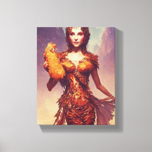 Chicken Tendies Goddess Canvas Afdruk (Voorkant)