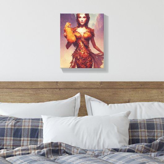 Chicken Tendies Goddess Canvas Afdruk (Insitu (Slaapkamer))