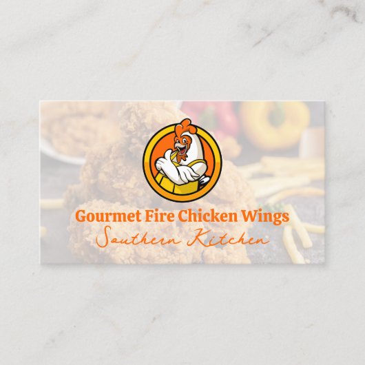 Chicken Thumb Up Cartoon | restaurant Visitekaartje (Voorkant)