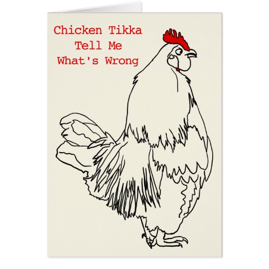 Chicken Tikka Funny Rooster Pop Song Parody Slogan (Voorkant)