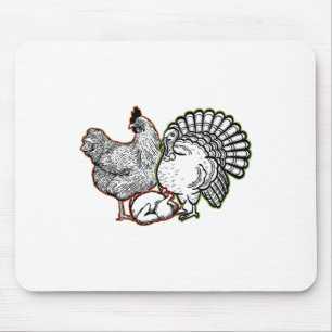 Chicken Turkey Thanksgiving Day Funny Animal Herfs Muismat