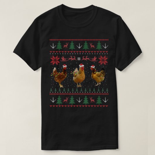 Chicken Ugly KerstSweater Funny Chicken Xmas T-shirt (Design voorkant)