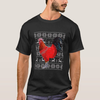 Chicken Ugly Sweater Kerstmis Funny Chicken Lover T-shirt