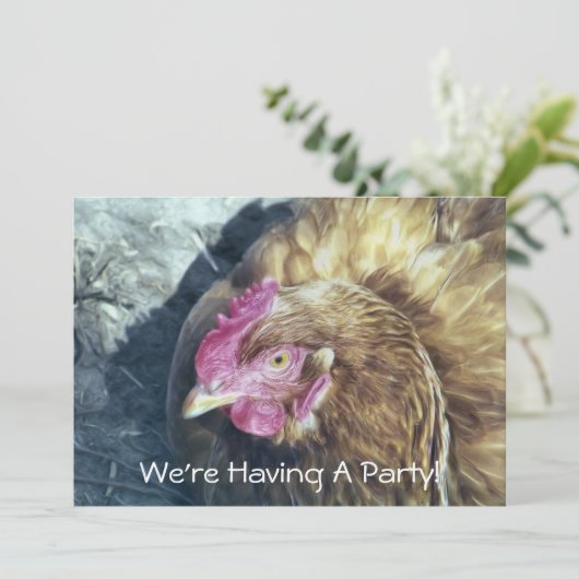 CHICKEN-uitnodiging (Staand voorkant)