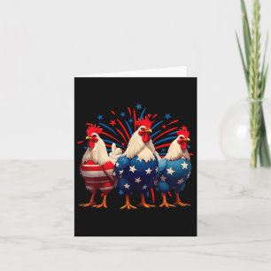 Chicken USA Flag Patriottische Grappige Kip 4e van Kaart