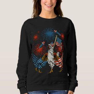 Chicken USA Vlag Patriottisch 4 juli Vrouwen Trui