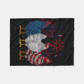 Chicken USA Vlag Patriottische Kip Liefhebber 4e v Fleece Deken (Voorkant (Horizontaal))