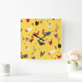 Chicken Vierkante Klok (Huis)