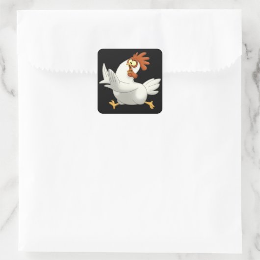 Chicken Vierkante Sticker (Tas)
