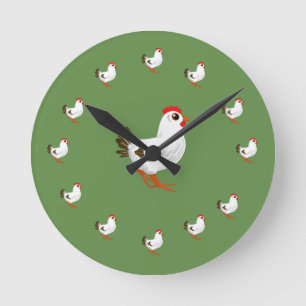 Chicken Wall Clock Chicken Lovers Gift Ronde Klok