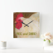 Chicken Wall Clock Vierkante Klok (Huis)
