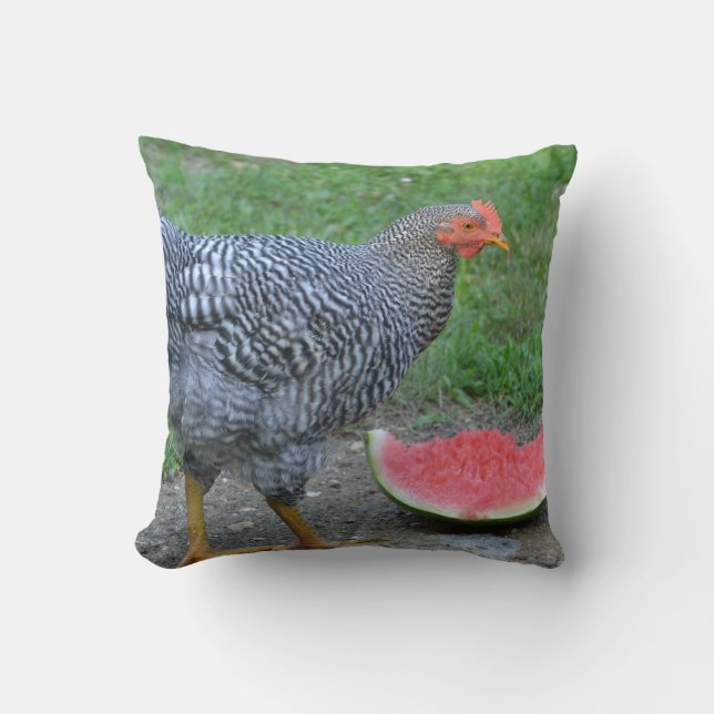 Chicken & Watermelon Pillow Kussen (Voorkant)