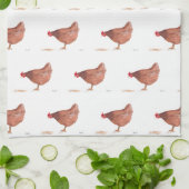 Chicken waterverf Land Rooster Boerderij Theedoek (Gevouwen)