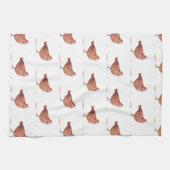 Chicken waterverf Land Rooster Boerderij Theedoek (Horizontaal)