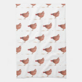 Chicken waterverf Land Rooster Boerderij Theedoek (Verticaal)