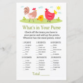 Chicken What's in your purse game baby shower (Voorkant)