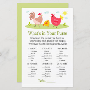 Chicken What's in your purse game baby shower