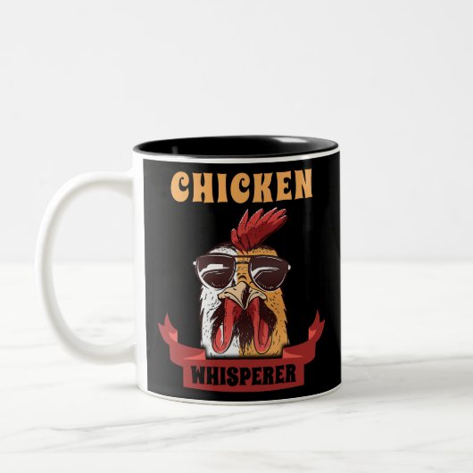 Chicken Whisperer Distress Poultry Farmer Gift Tweekleurige Koffiemok (Links)