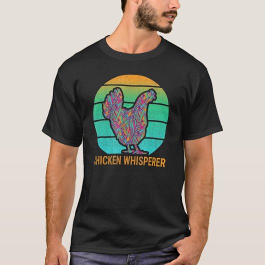 Chicken Whisperer Patterned Silhouette Ret T-shirt (Voorkant)