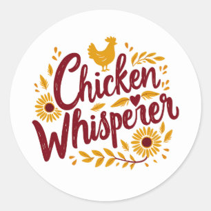 Chicken Whisperer Rustic Farmhouse Cottagecore Ronde Sticker