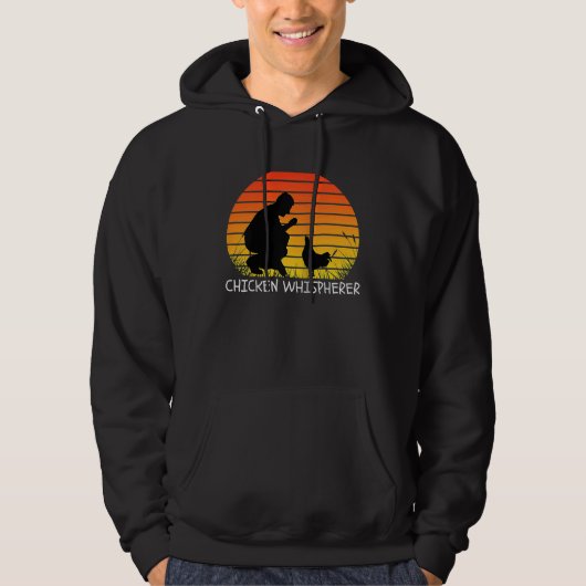 Chicken Whisperer with Retro Sunset  Backyard Chic Hoodie (Voorkant)