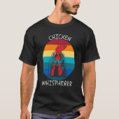 Chicken Whisperer with Retro Sunset Backyard Chick T-shirt (Voorkant)