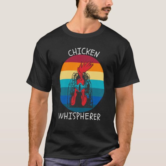 Chicken Whisperer with Retro Sunset Backyard Chick T-shirt (Voorkant)
