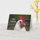 Chicken White Head Rooster Foto Sympathie Kaart (Gele Bloem)