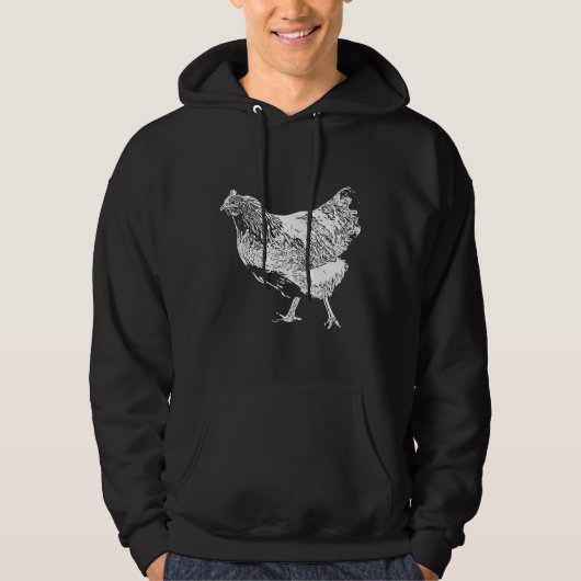 Chicken White Print Hoodie (Voorkant)
