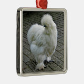 Chicken White Silkie Foto Metalen Ornament (Rechts)