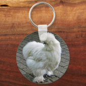 Chicken White Silkie Foto Sleutelhanger (Voorkant)