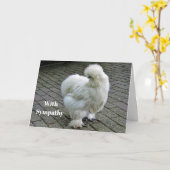 Chicken White Silkie Fotosympathie Kaart (Gele Bloem)