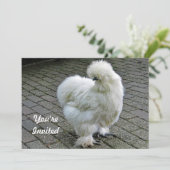 Chicken White Silkie Photo Birthday Kaart (Staand voorkant)