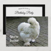 Chicken White Silkie Photo Birthday Kaart (Voorkant / Achterkant)