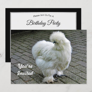 Chicken White Silkie Photo Birthday Kaart