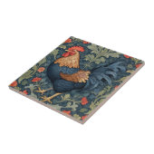 Chicken William Morris stijl Links tegenover Haan Tegeltje (Zijkant)