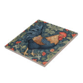 Chicken William Morris stijl Rechts tegenover Haan Tegeltje (Zijkant)