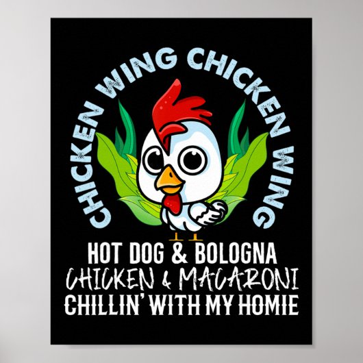 Chicken Wing Chicken Wing Hot Dog Bologna Macaroni Poster (Voorkant)